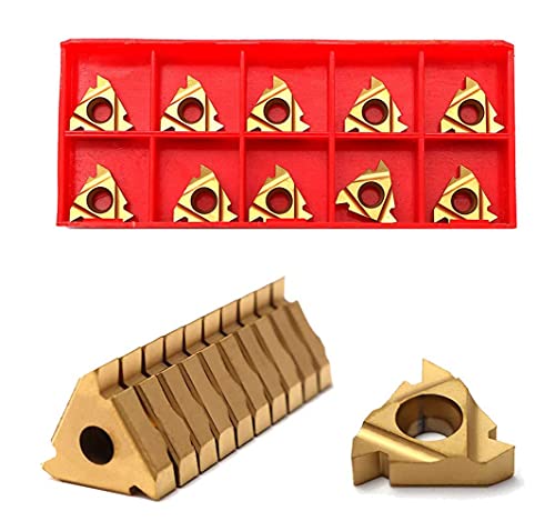 Maizoon Cuchillas para Torno Insertos de Carburo de Diamante CNC Cortador de Insertos Cuchillos de Insercin de Mquina de Fresado 10 piezas 16IR AG60 Herramientas de torno DZ13