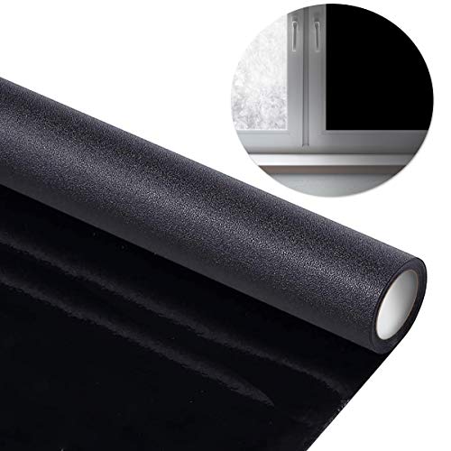 Image of WPCTEV Total Blackout Window Privacy Film, Static Cling 35.4In x 13.1Ft