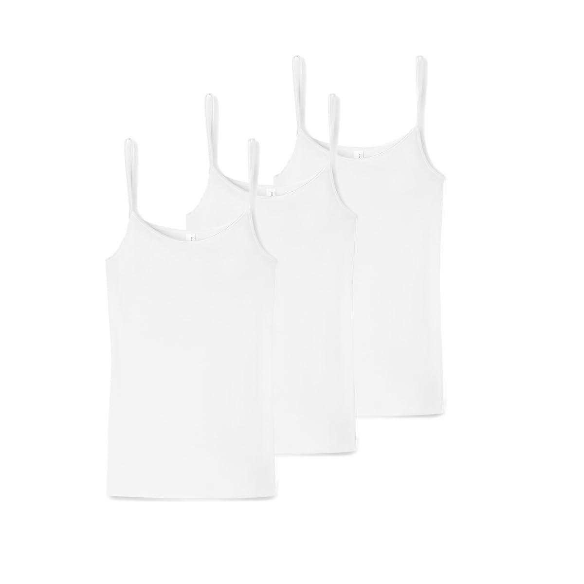 Schiesser 3er Pack Luxury - Damen - Spaghetti Top - 100% Baumwolle - Unterwäsche - Unterhemden