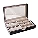 Produktbild Spachy Schmuck Aufbewahrungsbox 9 Slots Uhrenbox PU Leder Uhrenfächer Armband Boxen Brillen Vitrinen Organizer