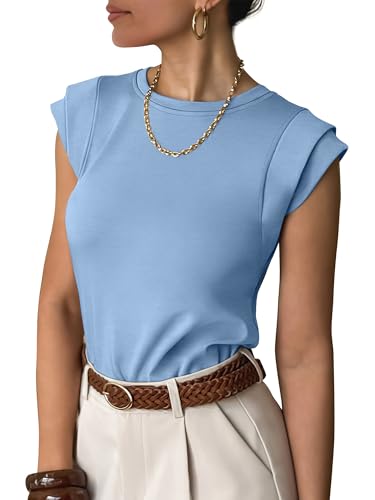 Image of ANRABESS Business Casual Tops for Womens Cap Sleeve Summer Dressy Shirts 2026 Trendy Work Office Outfits Clothing