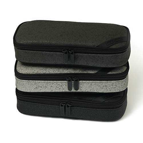 Image of LOONLOON 663 Stone Pencil Case Dark Gray - Large Capacity Multi-Section Pen Pouch with Divider, School, College, Office, Student Stationery Organizer