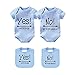 YSCULBUTOL Body de bebé Sí somos gemelos No somos gemelos idénticos gemelos mono niños niñas gemelos ropa de manga corta - azul - 9-12 meses