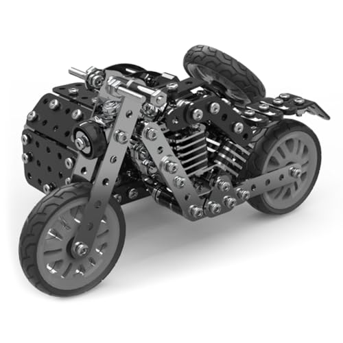 Hanll SW-066 Side Three-Wheel Motorcycle 377PCS – DIY Vintage 3D Metal Motorcycle Model Kit, Mechanical Screw Puzzle for Adults, Collectible Assembly Toy