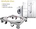 Adjustable Refrigerator Stand Portable Washer Dryer Stand Roller Washing Machine Dolly Pedestal Base Cabinet with 4 Locking Rubber Casters Wheels and 4 Feet