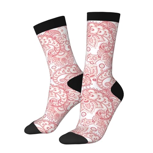 Poream Pink Novelty Funny Crew Socks Cool Breathable Dress Socks Gift For Men Women