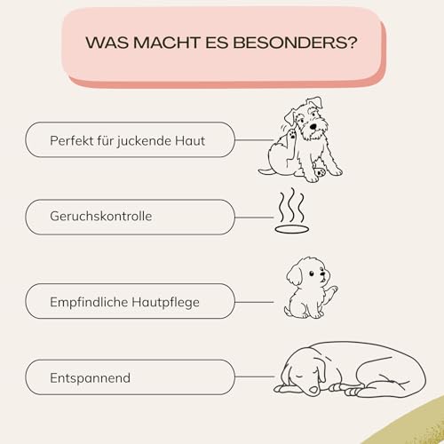 Tails of Glory Organisch & Natürliches Hundeshampoo Hanföl, Aloe Vera, Hafer, Juckreiz, Geruch, Sensitiv, Langhaar, Vegan, Ohne Sulfate