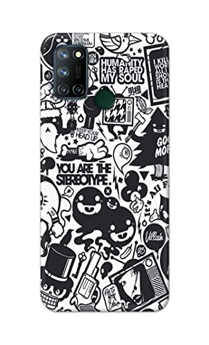 Image of Printed Hard Back Cover Case for Realme 7i Back Cover (Mixed Cartoon) -1302