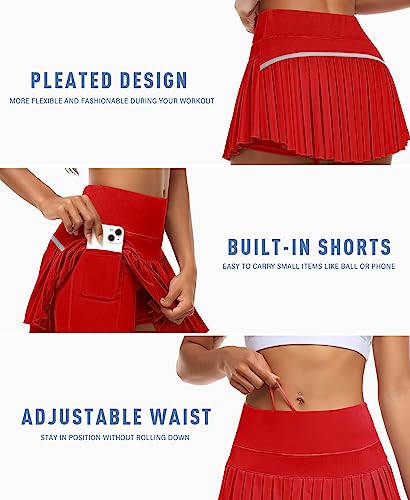 Image of JoyGirl Womens Pleated Tennis Skirt with Shorts High Waisted Golf Skort Mini Skirt Workout Skirt Athletic Skorts with Pockets