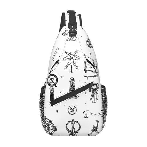 Mochila bandolera con estampado alfabeto de señas