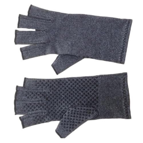 minkissy Unisex Half Finger Gloves for Tendonitis Carpal Tunnel Relief Grey Size s