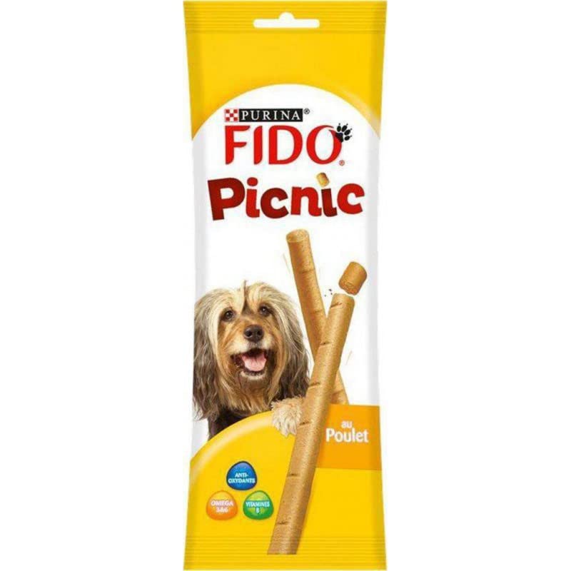 Purina Fido Picnic au Poulet 5 Sticks 42g (Lot de 10)