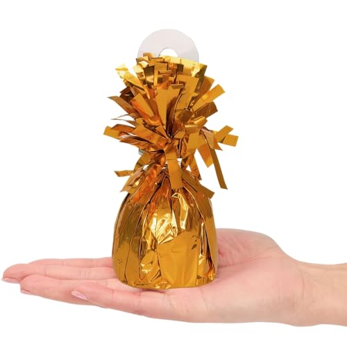 Image of Foil Fringe Foil Balloon Weight | Orange | 1 Pc