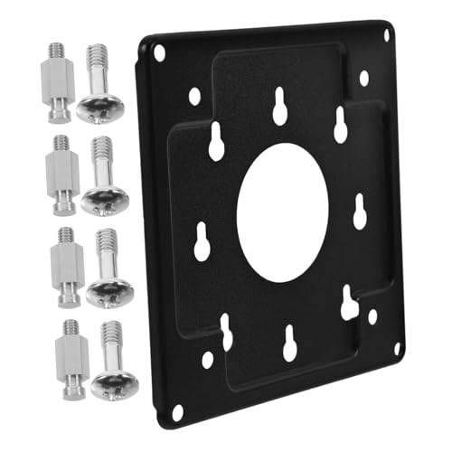 VANZACK Soporte de Montaje para Mini PC y Monitor Placa Metálica Resistente Negro Ahorro de Espacio para Oficina y Hogar Fácil Instalación y Desmontaje Compatible con Vesa