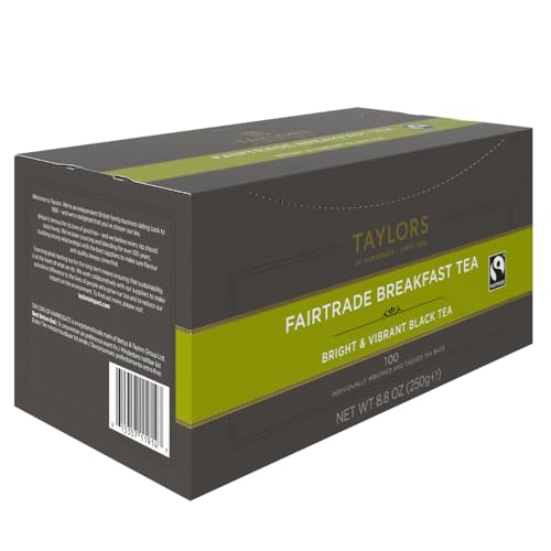 Image of Taylors of Harrogate Fairtrade Breakfast Tea Bags, 100ct (Pack of 1)