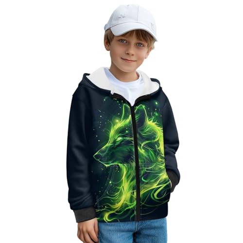 Ystardream Boys Zip Up Hoodie with Kangaroo Pockets Fleece Lined Sweatshirts