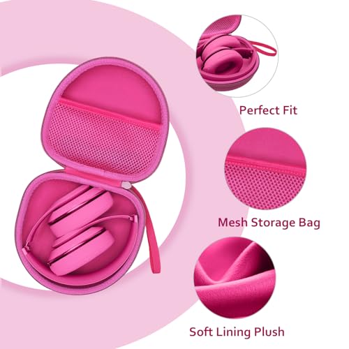 Image of Headphone Headset Case for Beats /JBL /JLab /TOZO /BERIBES /Picun /KVIDIO Noise Cancelling Over-Ear Foldable Headphone (Rose)