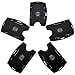 5 Pack - Premium 2 Card ID Badge Holders - Rigid Hard Plastic - Vertical or Horizontal Orientation with Open Face by Specialist ID (Black)