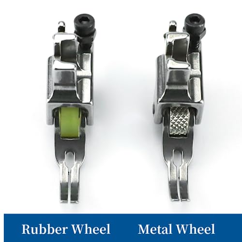 Blooy 2 pcs Roller Zipper Presser Foot para máquina de coser miniatura 5