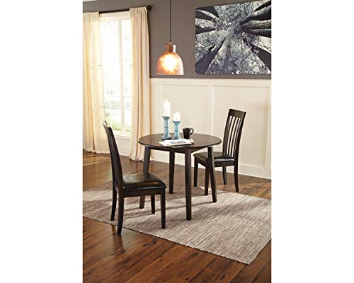 Signature Design By Ashley Hammis Round Dining Room Drop Leaf Table, Dark Brown #TOP1