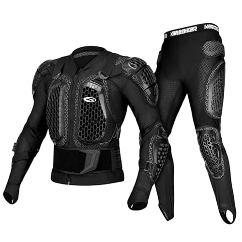 Motorcycle Body Armor Suit Motocross Riding Protective Gear Mesh Lightweight Flexible Safety Protector for Cycling ATV Dirt Bike Chest(Black Large)