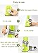 Rotary Cheese Grater, Zacfton Kitchen Mandoline Vegetable Slicer with 3 Interchangeable Blades, Easy to Clean and Non-slip Rotary Grater Slicer for Fruit, Vegetables, Nuts (Green)