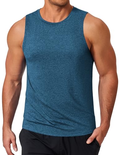 COOFANDY Tank Top Herren Sport Muskelshirts UPF 50+ Gym Tanktop Ärmelloses Achselshirts Bodybuilding Shirt Fitness Tops Blau Grau L COOFANDY Tank Top Herren Sport Muskelshirts UPF 50+ Gym Tanktop Ärmelloses Achselshirts Bodybuilding Shirt Fitness Tops Blau Grau L