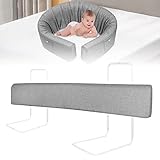 YARDIN Barrera de cama infantil, rejilla protectora para cama, protección contra caídas, protección para cama, altura ajustable, forma ajustable para niños pequeños y bebés (gris, 150 cm)