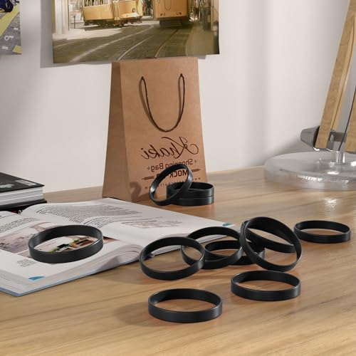 Image of Morcheiong 12 Pieces Silicone Bracelets- Black Color Blank Rubber Wristbands for Adults Teen Party Favors