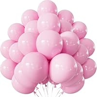 Adeyoo Pastel Pink Balloons - 50Pcs Baby Light Pink Balloons, 12 Inch Round Latex Balloon Bright Party Balloon with Ribbons for Baby Shower Gender Reveal Birthday Wedding Party Decorations