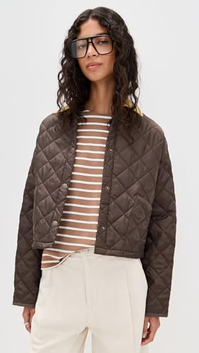 Denimist Women's Cozy Cropped Quilted Jacket in Rich Brown – Medium Size for Effortless Style - Image 2