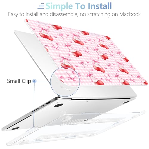 Image of MEEgoodo Case for M5 MacBook Pro 16 inch Case 2026 2024 2023 2021 with M5 M4 M3 M2 M1 Pro /Max Chip, Fit Model A3429 /A3428 /A3403 /A3186 /A2991 /A2780 /A2485, Cherry Bow Pattern