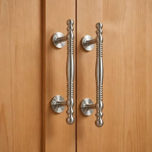 Image of VOLO Main Door Pull Push Handle | Door Handle for Home Office | Interior Exterior Door Hardware Pull Handle | (Pack of 2 Pieces, Silver Satin, 8 Inch (200MM))