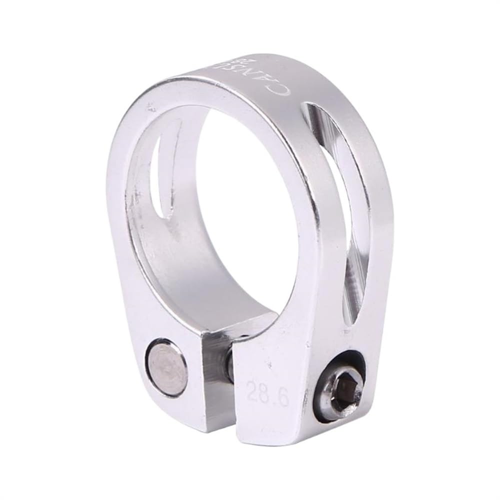 Bike Seat Clamp Alloy Road Bicycle Seat Post Clamp 28.6mm/30mm Pipe Bike Seatpost Clamps(28.6mm Silver)