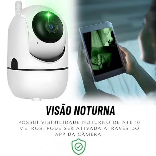 Babá Eletrônica Wifi Câmera Sem Fio Visão Noturna Microfone
