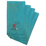 Lenox Chirp Embroidered Napkins, Set of 4, Aqua