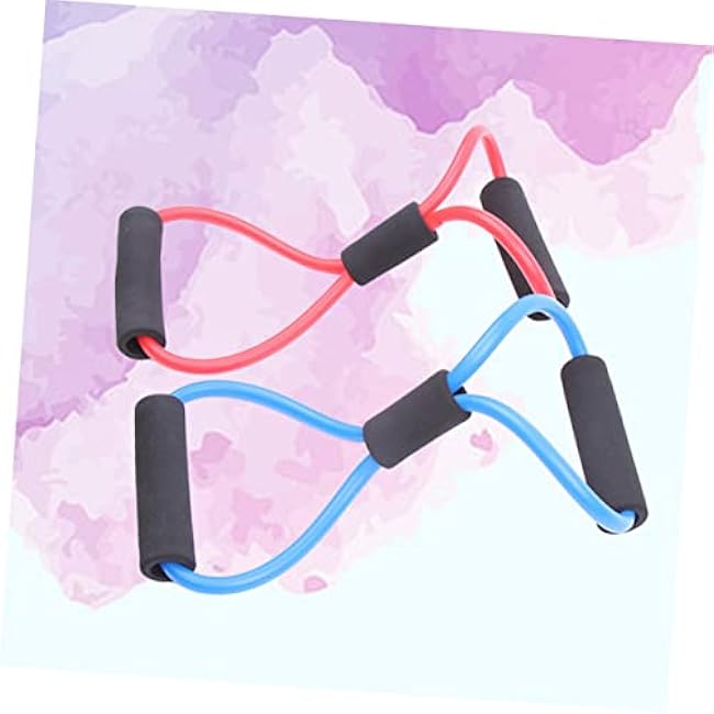 Tension Ropes Exercise Tubes Handles Resistance Bands Legs Stretchy Bands for Arm Workout Random Color