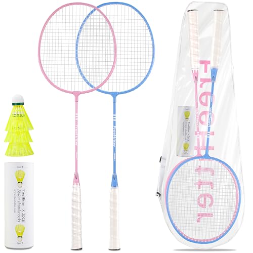 FreeHitter バドミントンセット 【2本セット】 初心者向け 家族用 軽量ラケット シャトル 収納バッグ付き 屋外 公園 庭 遊び スポーツゲーム 大人 子供 ギフト アマゾンの商品画像（Amazon）