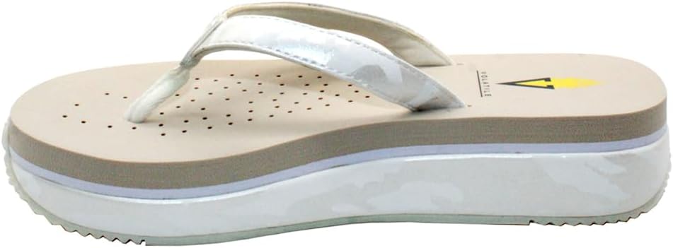 VOLATILE Women's Flat Sandal, White Camo, 9