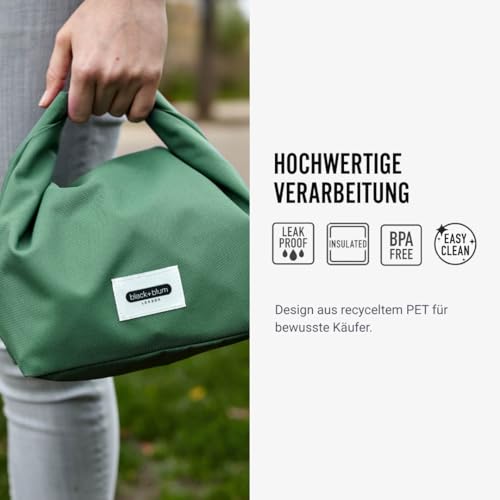 BLACK + BLUM Lunchtasche 6,7 L | recycelter Kunststoff | Ozean | isolierte Lunch Tasche | auslaufsicher dank Rolltop-Konstruktion | Wasserabweisende Innenfläche | hält Lebensmittel kühl
