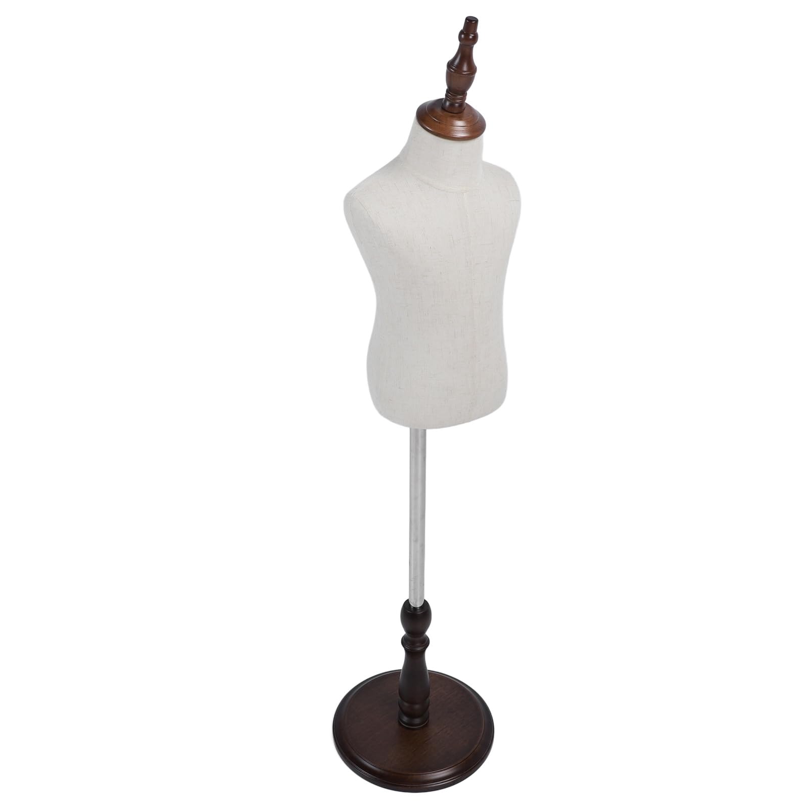 Forma de Vestido para Niños, Cuerpo de maniquí Infantil, Torso de maniquí para Niños con Base de Madera Ajustable para Exhibición de Ropa, Fotografía de (Base de 9,8 Pulgadas con Cabeza de)