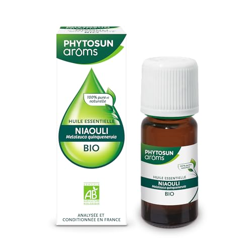 PHYTOSUN AROMS - Huile Essentielle Niaouli Bio - HEBBD - 100% Pure & Naturelle - 100% Bio - L'alliée de l'hiver - Analysée & Conditionnée en France - 10 ml