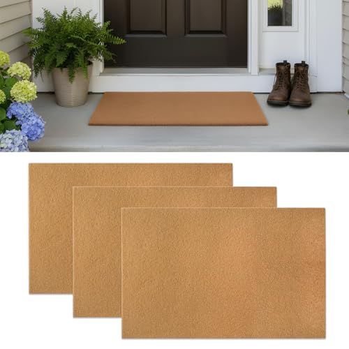 BMMN 3pack Coir Doormat Artificial Blank Door Mats Plain Door Mat for Painting Welcome Doormat Heavy Duty Weather Resistant for Indoor/Outdoor Use Front Porch Non Slip Rubber Backing 30x17