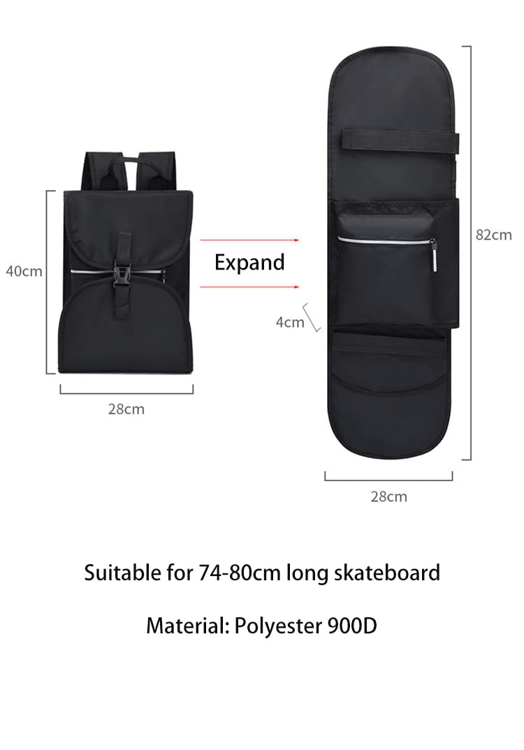 2022 Zaino da skateboard pieghevole impermeabile con due spallacci regolabili per uomini e ragazzi Skateboard elettrico Penny Board, borsa da trasporto Longboard