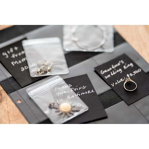 Image of Hibana: Notecards & Pen - 50 Small & 45 Large Black Notecards, Silver Ink Pen, Fits Jewelry Storage Pocket Pages, Document Origin & Value