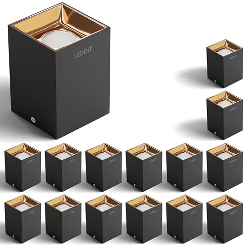 Image of 10W Warm White Square Surface Cylindrical Shape Indoor Ceiling Mounted Spot Light COB Down Light with Aluminium Body - Rose Gold Pack of 15 (with 2 Years Warranty)