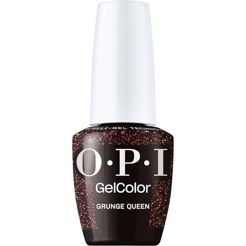 OPI GelColor Grunge Queen | Semi-Sheer Dark Red-Copper Shimmer Neutral Brown LED Cure Gel Nail Polish | Salon-Quality Long-Lasting Wear | 0.5 Fl Oz | Whats Your Mani-tude | Fall 2025