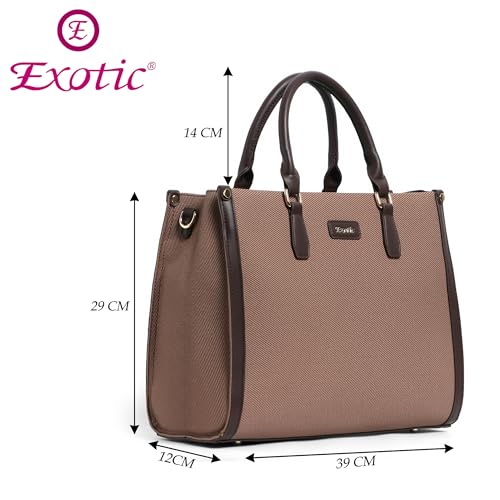 Image of EXOTIC Structured Elegance Tote | Premium Working Women's Bag | Fits Upto 14 inch Laptop | Versatile Shoulder & Sling Bag | Stylish Hobo Tote Bag