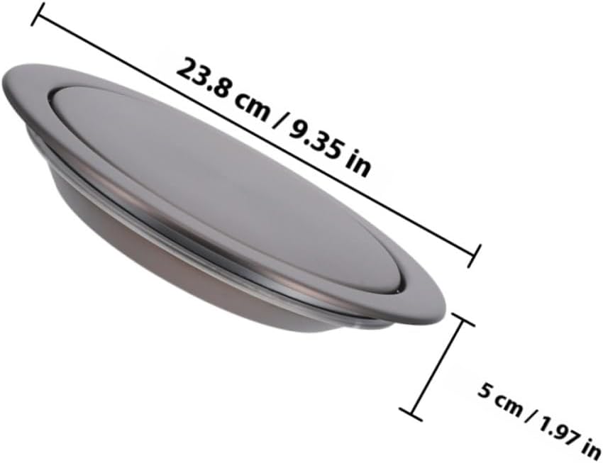 Luxshiny Built-in Recessed Trash Can Lid Stainless Steel Swing Flap Cover for Kitchen Countertop and Bathroom Garbage Bin