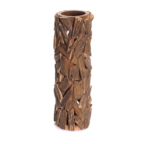 Holz Boden SÄULE Vela | 58x23cm (HxL), Teakholz | Bodenleuchter,...